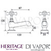 Heritage Dawlish Bath Pillar Taps Dimensions
