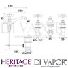 Heritage Dawlish 3 Taphole Basin Mixer Tap Dimensions