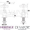 Heritage Dawlish Short Nose Basin Pillar Taps Dimensions
