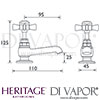 Heritage Dawlish Basin Pillar Taps Dimensions