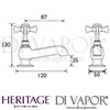 Heritage Dawlish Bath Taps Dimensions