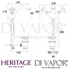 Heritage Dawlish Basin Mixer Bathroom Tap Dimensions