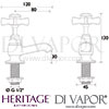 Heritage Dawlish Short Nose Basin Taps Dimensions