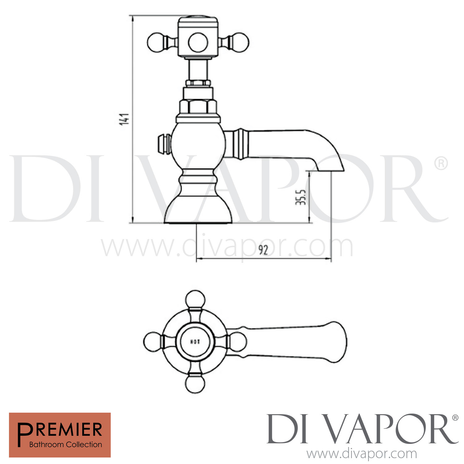Ultra / Premier TED301 Edwardian York Basin Taps Spare Parts