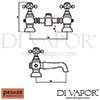 Ultra Premier Edwardian Bath Filler Tap Dimension