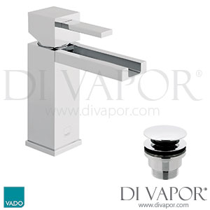 VADO TEF-100/CC-C/P TÉ falls Mono Basin Mixer Single Lever with Clic-clac Waste Spare Parts