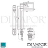 VADO Mono Basin Tap Mixer Single Lever Clic-clac Waste Dimension