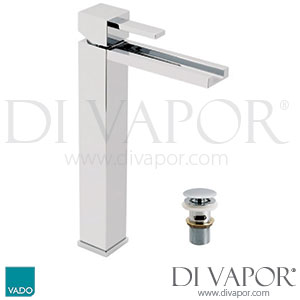 VADO TEF-100E/CC-C/P TÉ Falls Extended Mono Basin Tap Mixer Single Lever with Clic-clac Waste Spare Parts
