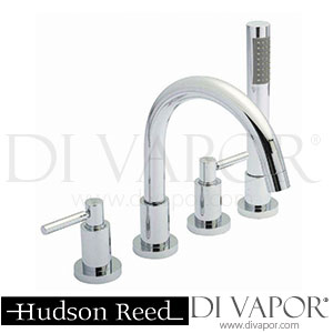Hudson Reed Tec Lever 4 Tap Hole Bath Mixer Tap With Swivel Spout, Shower Kit & Hose Retainer Spare Parts