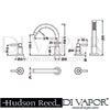 Hudson Reed Tec Lever 4 Tap Hole Bath Mixer Dimension
