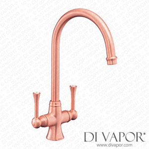 Better Bathrooms TES1BC Rangemaster Brushed Copper Twin Lever Kitchen Tap - Estuary Spare Parts
