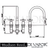 Hudson Reed Tec Crosshead Bath Taps Dimension