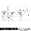 Hudson Reed Tec Bath Shower Mixer With shower kit wall bracket Dimension