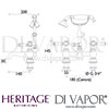 Heritage Glastonbury Bath Shower Mixer Dimensions
