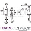 Heritage Gracechurch 3 Taphole Basin Mixer Dimension