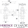 Heritage Gracechurch Basin Pillar Taps Dimensions