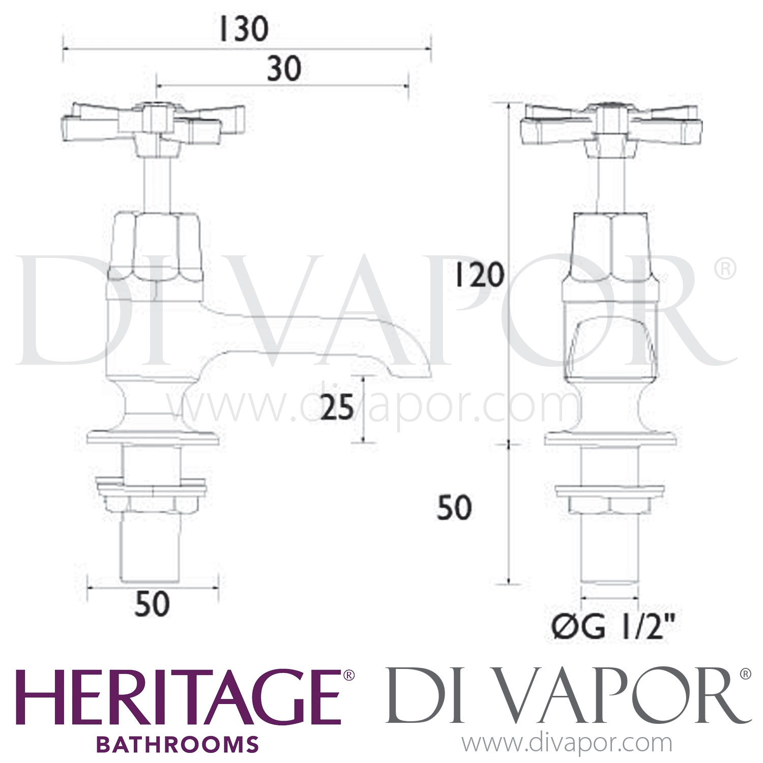 Heritage TGRDMOP00 Gracechurch Basin Pillar Taps Spares