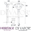 Heritage Gracechurch Bidet Mixer Dimensions