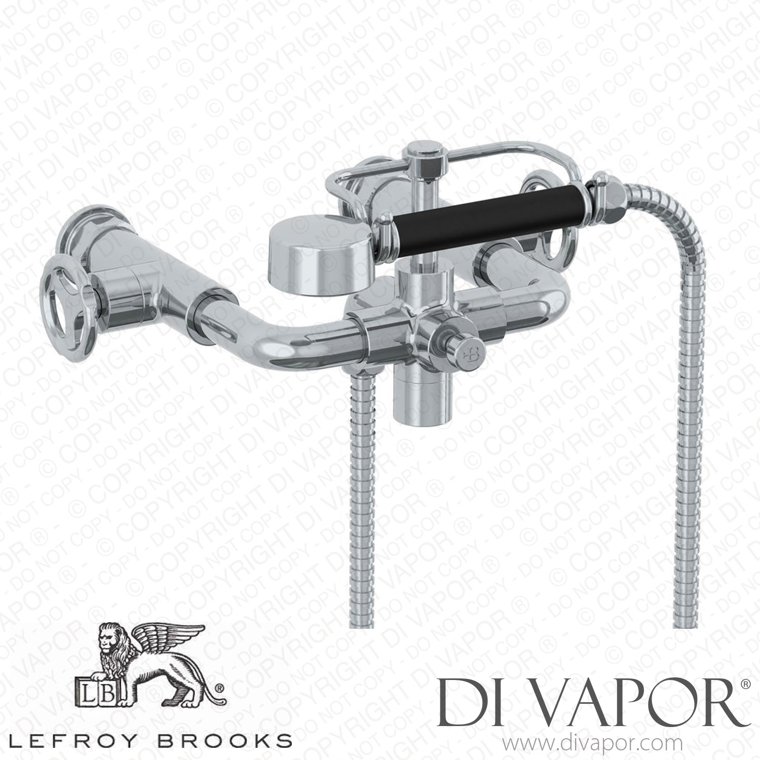 Lefroy Brooks Ten Ten Wall Mounted Bath Shower Mixer With Handwheels