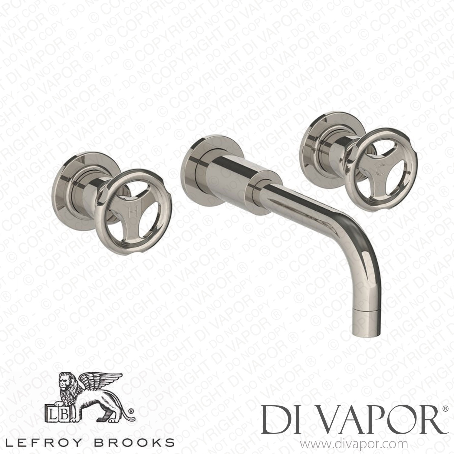 Lefroy Brooks Zu Wall Mounted Basin Mixer With Ten Ten Handwheels (Th