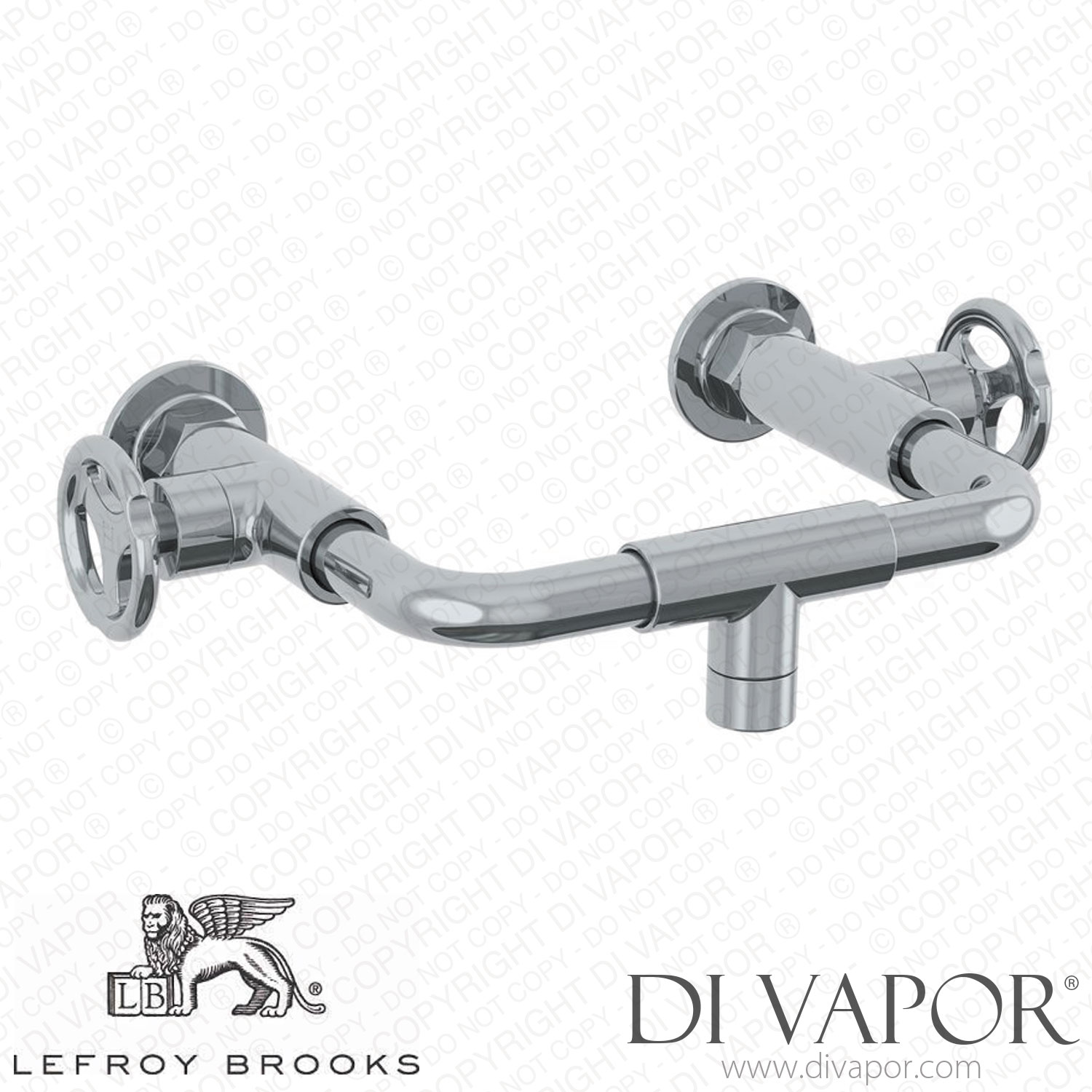 Lefroy Brooks Ten Ten Wall Mounted Basin Bridge Mixer With Handwheels