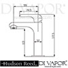 Hudson Reed Ultra Hero Mono Basin Mixer Tap Dimension
