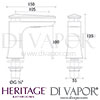 Heritage Hemsby Bath Pillar Taps Dimensions