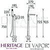 Heritage Hemsby Floor Standing Bath Shower Mixer Dimensions