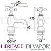 Heritage Hartlebury Bath Pillar Taps Dimensions