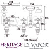 Heritage Hartlebury Deck Bath Shower Mixer Dimensions