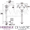 Heritage Hartlebury 1 Taphole Basin Mixer Dimensions