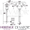Heritage Hartlebury Bidet Mixer Dimensions