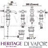 Heritage Hartlebury 3 Taphole Basin Mixer Dimensions
