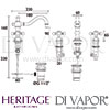 Heritage Hartlebury 3 Taphole Swivel Spout Basin Mixer Dimensions