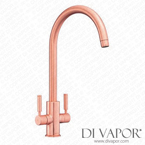Better Bathrooms TID1BC Rangemaster Brushed Copper Twin Lever Kitchen Tap - Intense Spare Parts