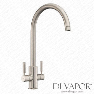 Better Bathrooms TID1BF Rangemaster Brushed Nickel Twin Lever Kitchen Tap - Intense Spare Parts
