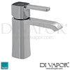 VADO Time Basin Mixer Single Lever Tap without Clic-Clac Waste Spare Parts