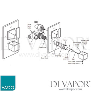 Vado TIM-148-3/4 Time Wall Mounted Concealed Thermostatic Shower Valve Spare Parts