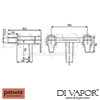 Ultra Premier Lever Bath Filler Taps Dimension