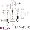Drawing Heritage Lymington 3 Taphole Bath Filler Spares