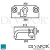 VADO Tonic 3 Hole Basin Tap Mixer Dimension