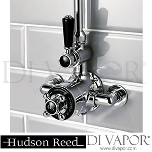 Hudson Reed Topaz Black Exposed Valve Inc. Rigid Riser Kit, Diverter, 8 Inch Shower Rose & Handset Spare Parts