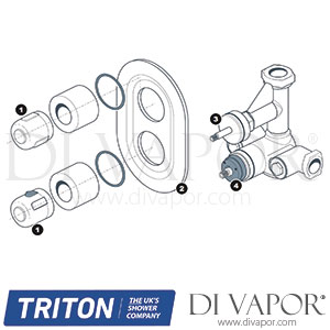 Triton Caroli Dual Control Thermostatic Mixer Shower Spare Parts - TR DV 498