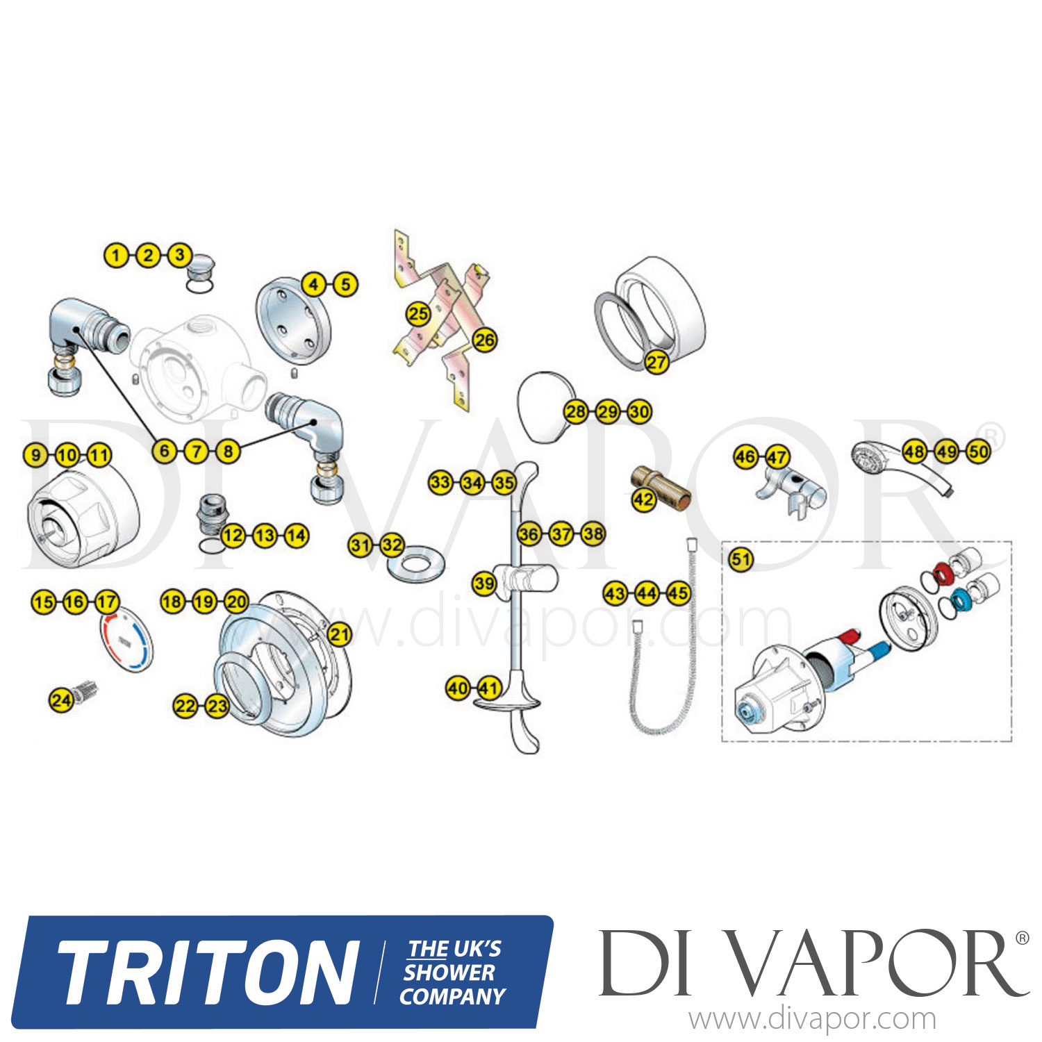 Triton PC2100 Shower Spare Parts - TR DV 542