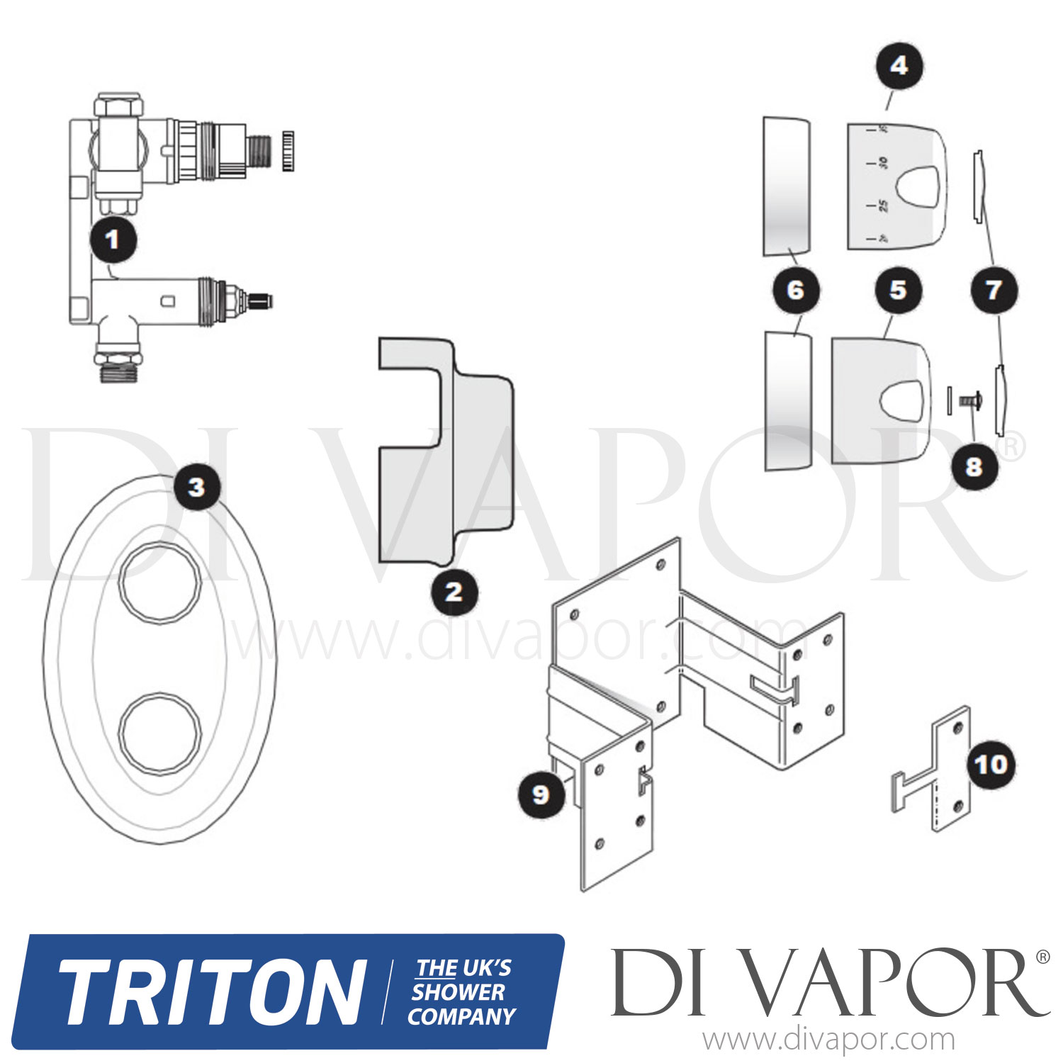 Triton Humber Dual Control Mixer Shower with Fixed Head Spare Parts - TR DV 524