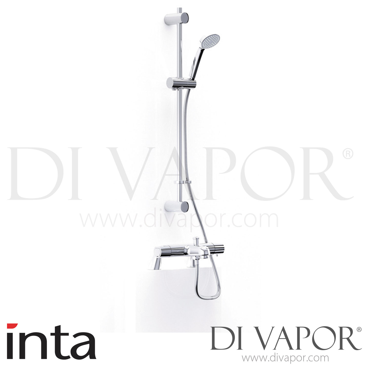Inta TR30024CP TradeTec Bath Shower Mixer w/ Flexible Slide Rail Kit