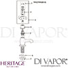 Drawing Heritage Ryde Bath Pillar Taps Spare