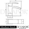 Hudson Reed Ultra Vibe Midi Basin Mixer Push Button Waste Dimension