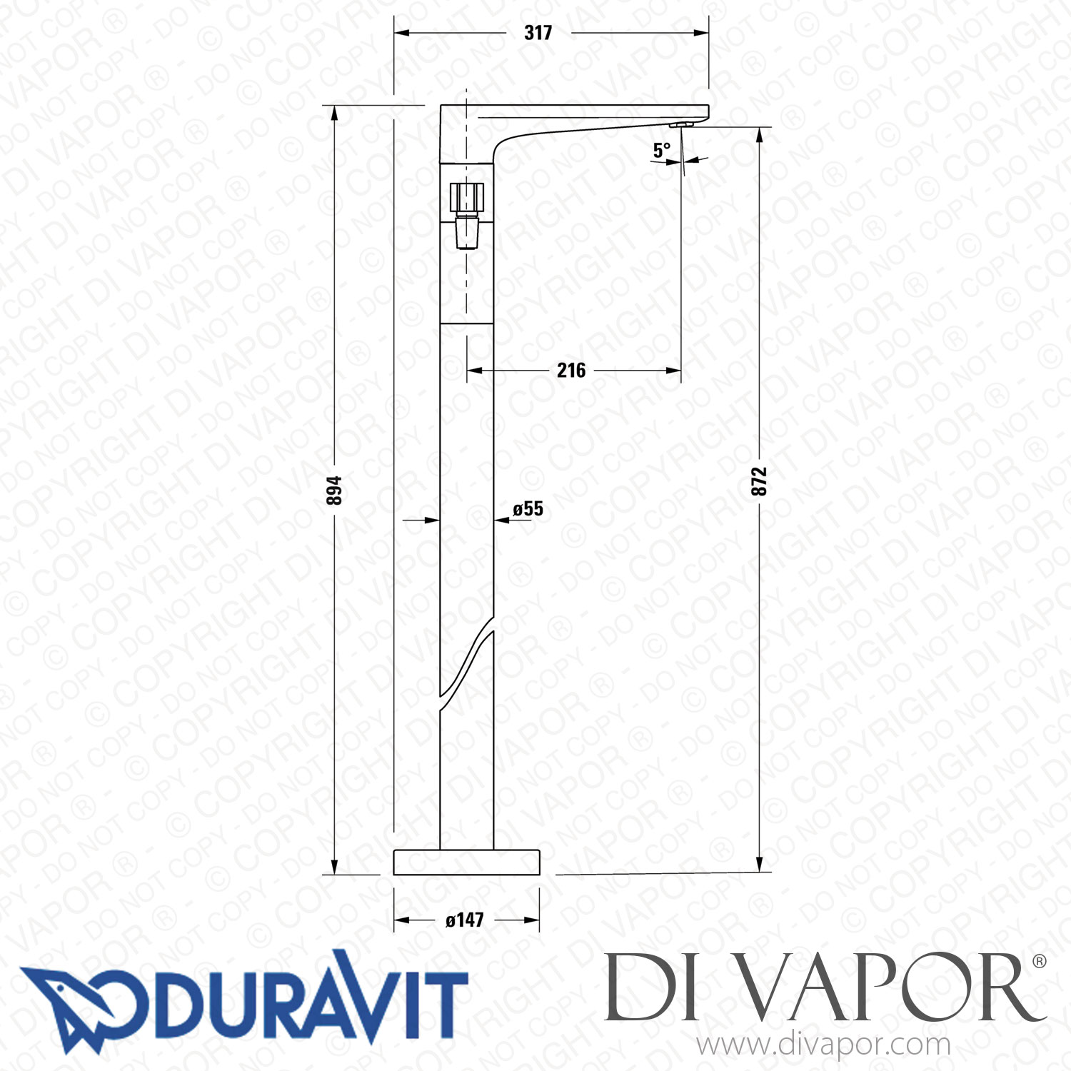 Duravit Tulum Freestanding Bath Mixer (Tu5250000) Spare Parts