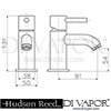 Hudson Reed Ultra Verity Basin Mixer Push Button Waste Tap Dimension
